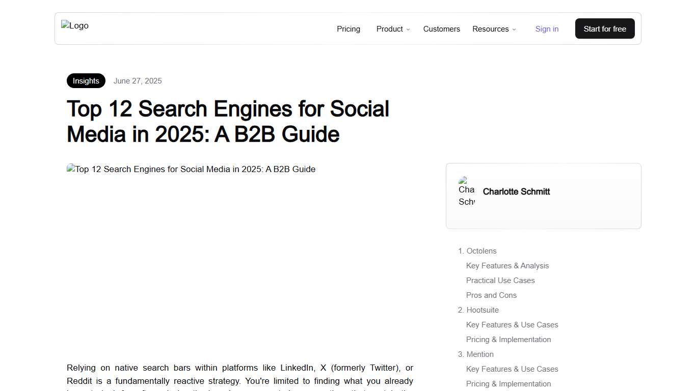 Top 12 Search Engines for Social Media in 2025: A B2B Guide