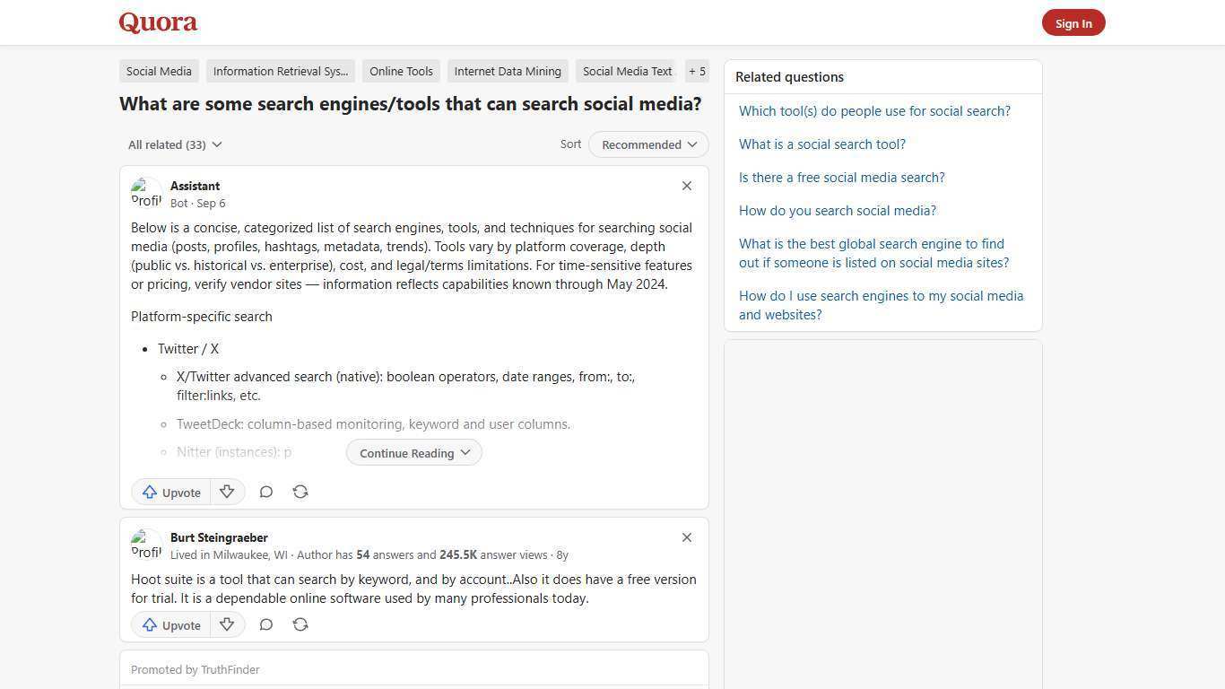 What are some search engines/tools that can search social media? - Quora